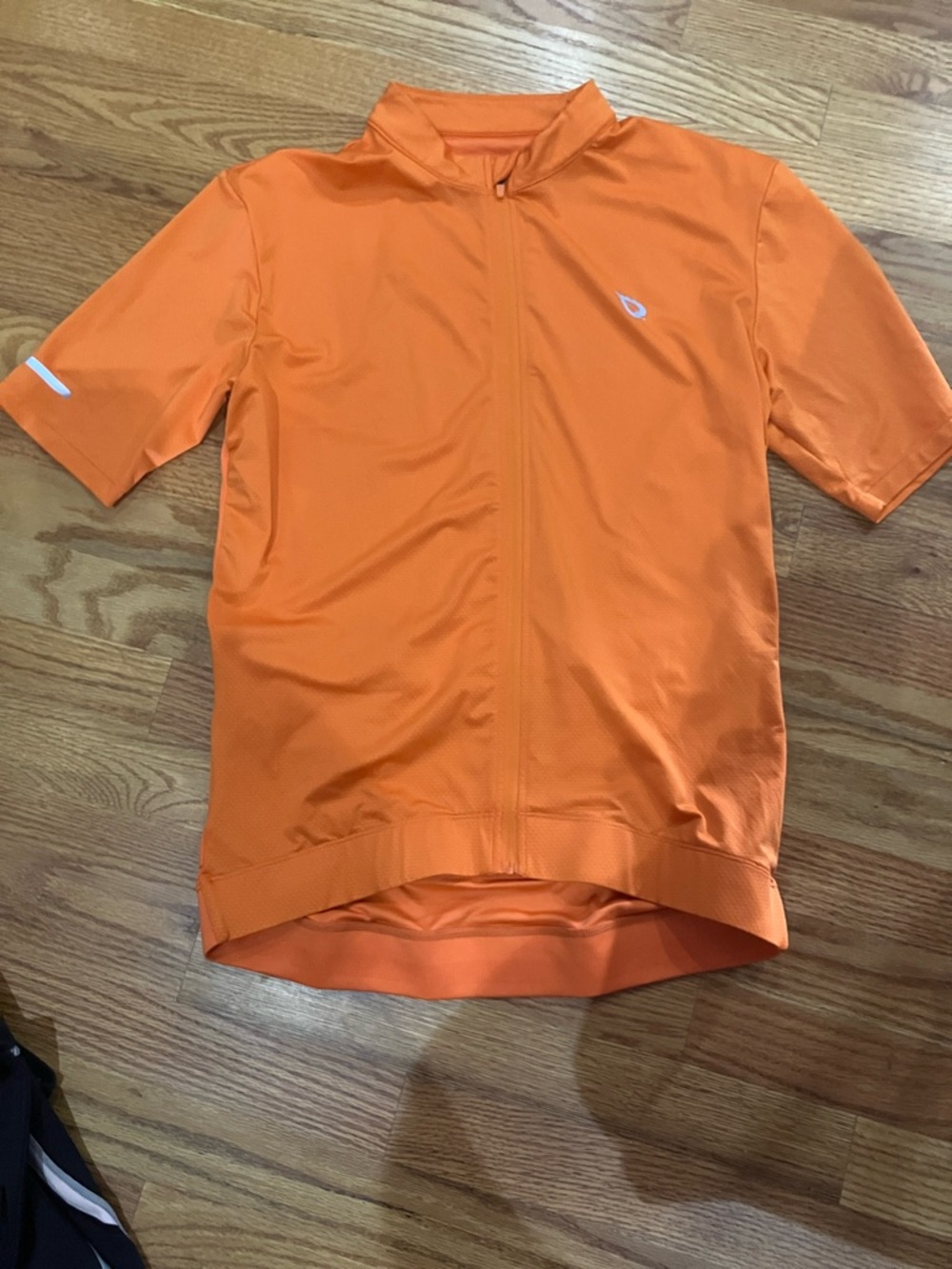 Bayleaf Orange Cycling Jersey Full Zip Reflective features Sz M EUC